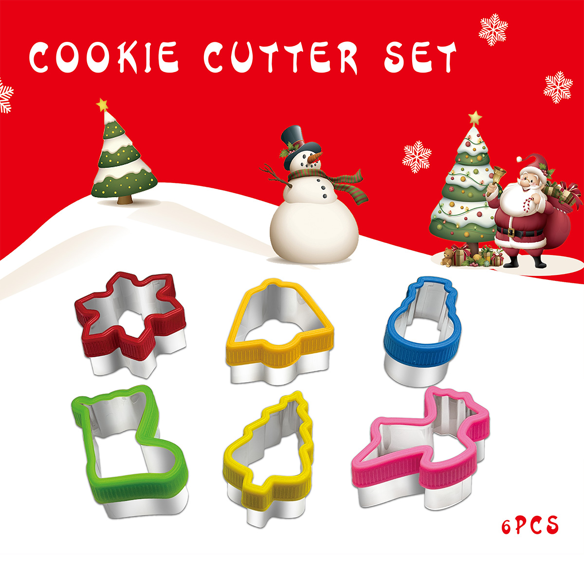 Kitchen Baking Set - Świąteczny ochraniacz do cięcia ciasteczek 6-częściowy
