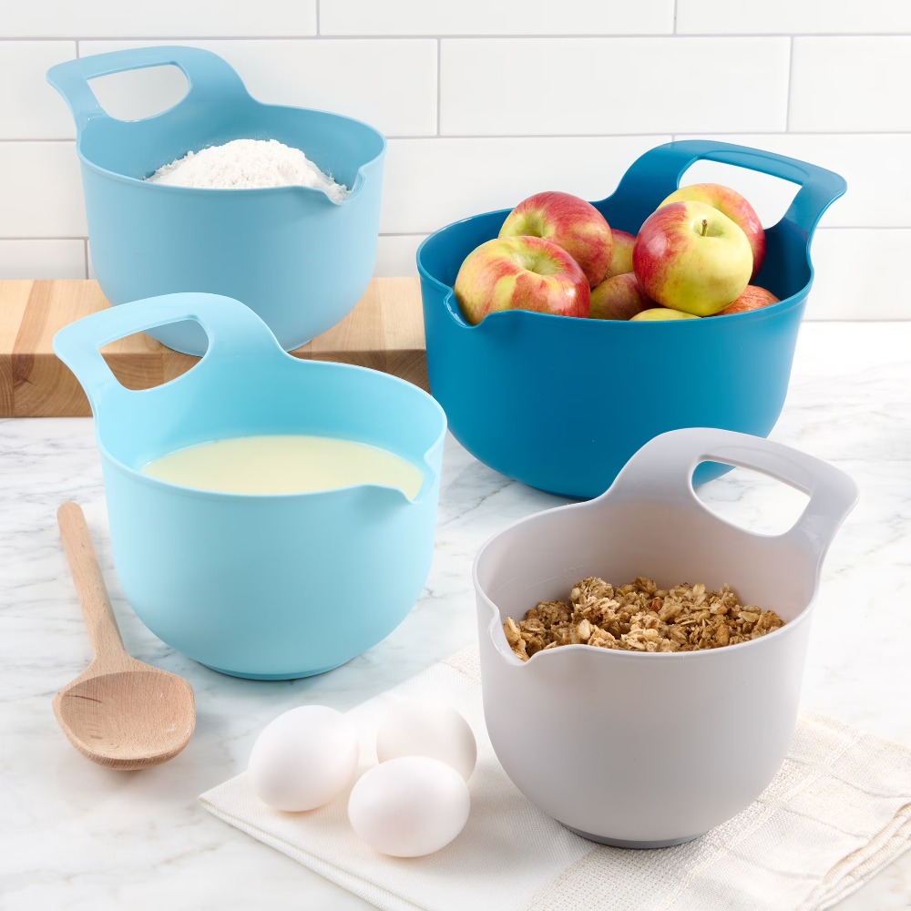 Kitchen Baking Set - Zestaw 4 plastikowych misek do mieszania
