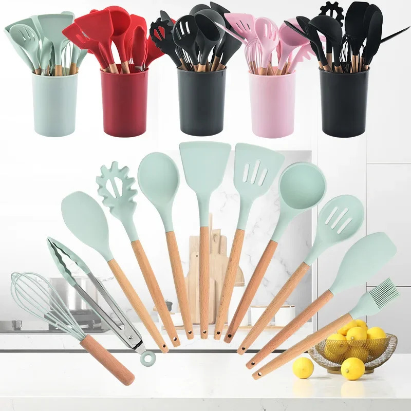12-częściowy Zestaw Drewnianyc – Kitchen Baking Pan Storage recenzja i cena